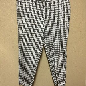 Cato Black and White Geometric Women's Pants